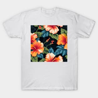 Hibiscus Flowers Pattern 11 T-Shirt